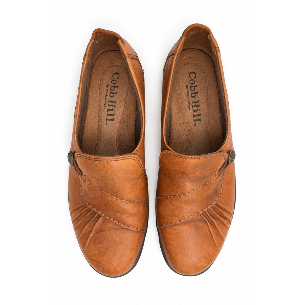 Cobb Hill New Balance Leather Loafers Tan Brown Womens 7.5 Comfortable Walking